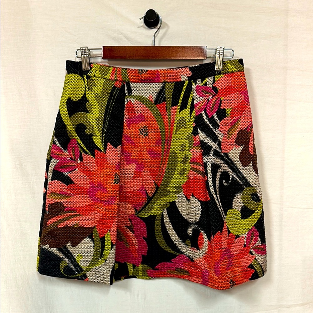Trina Turk Red and Green A-Line Mini Skirt Resort Wear
